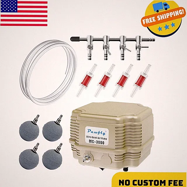 7 W 254 GPH Commercial Air Pump Adjustable Quiet Oxygen Aerator Pump