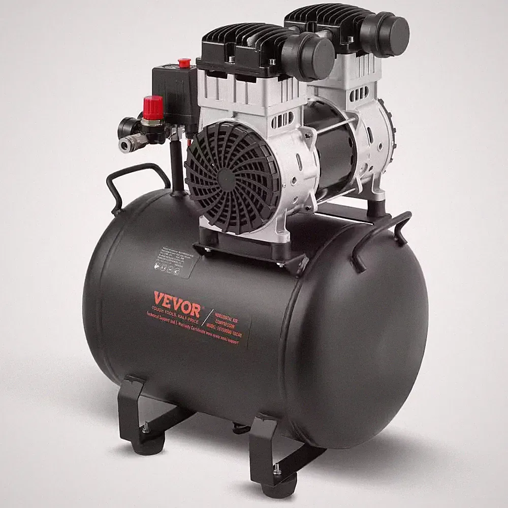 Air Compressor, 10 Gal. Steel Tank, 2 HP 5.3 CFM at 90 PSI Oil Free Air Compress