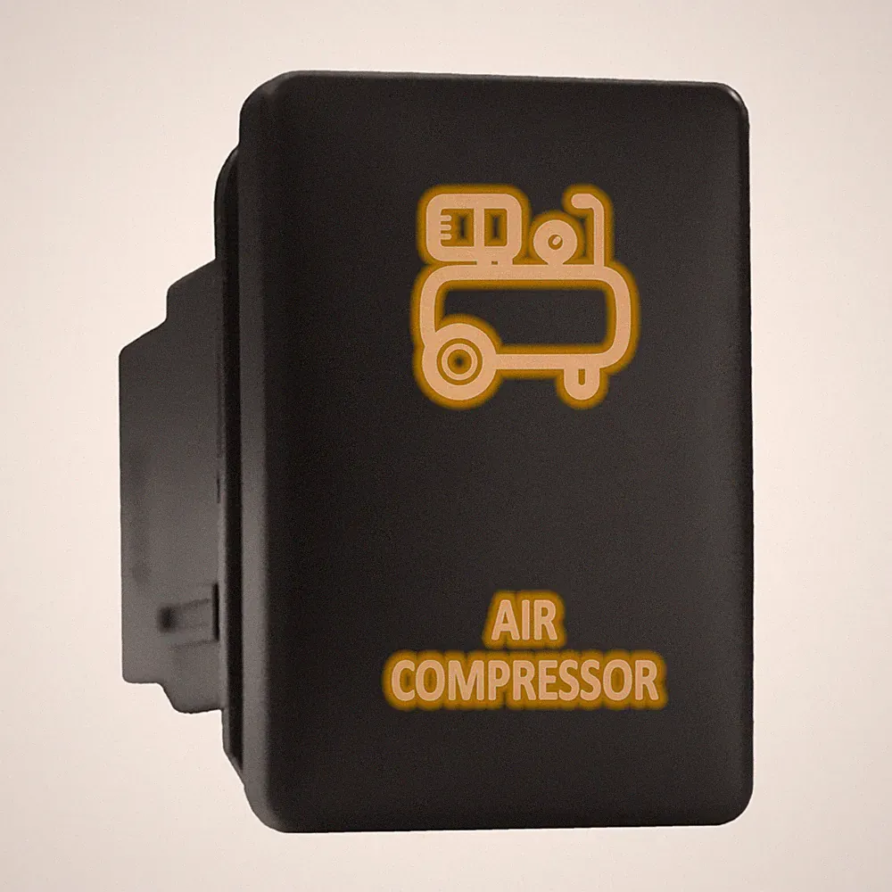AIR COMPRESSOR - Orange Backlit Push In Switch 1.28"x 0.87" (Fit: Toyota)