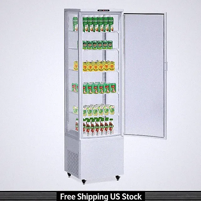 Beverage Cooler 10.9Cu Ft, Commercial Display Refrigerator, Glass Door, 5 Shelve