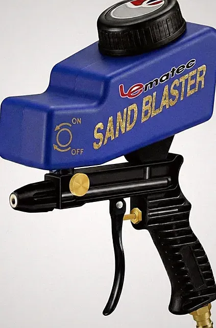 LE LEMATEC Portable Sand Blaster Gun Kit for Rust Removal, Glass Etching, & Spot