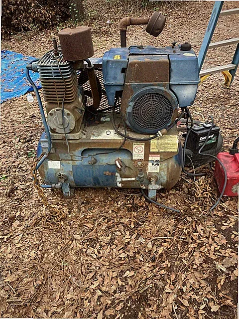 Quincy 120 Gal. Industrial Service Air Compressor 14hp/gas Kohler Elec. Start