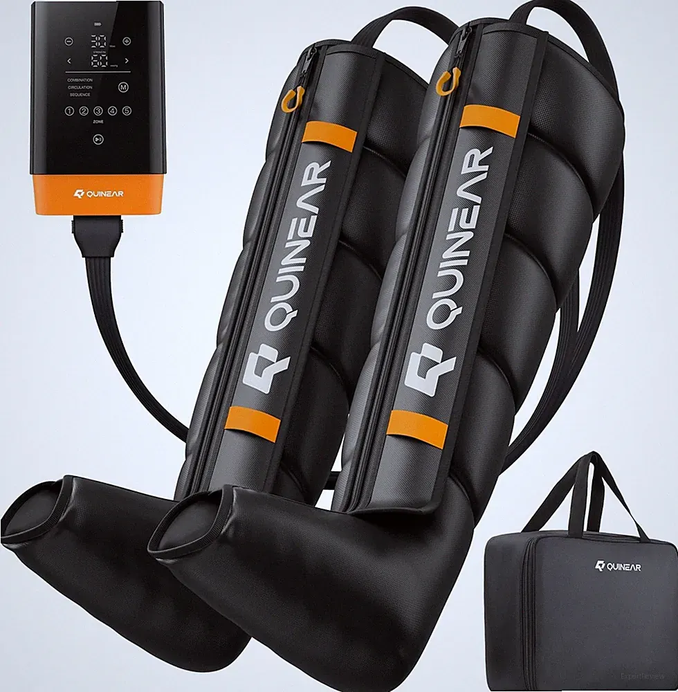 QUINEAR Air Compression Leg Recovery System Rechargeable Cordless Device, Large