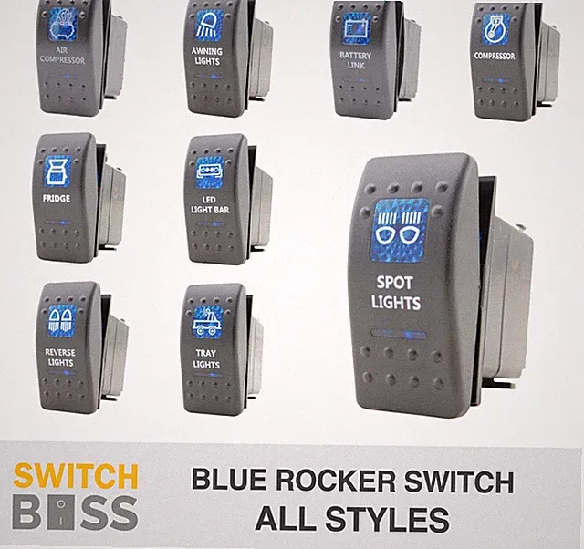 Rocker Switch 113 Styles Blue fit All Standard Style LED Car Boat 12v Spot Light